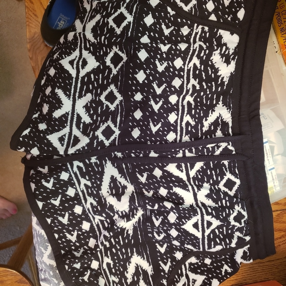 Black and White shorts size Lg.